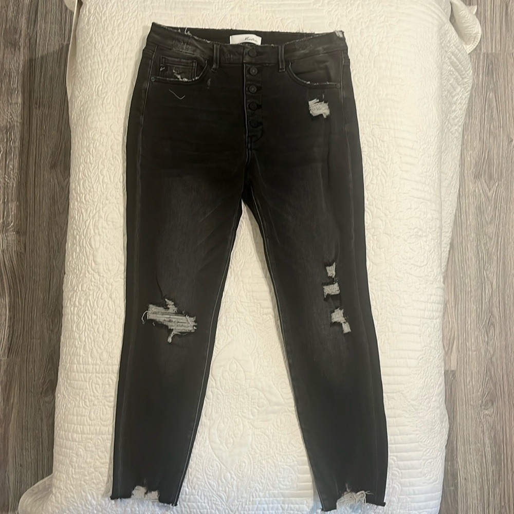 KanCan high rise black ripped jeans